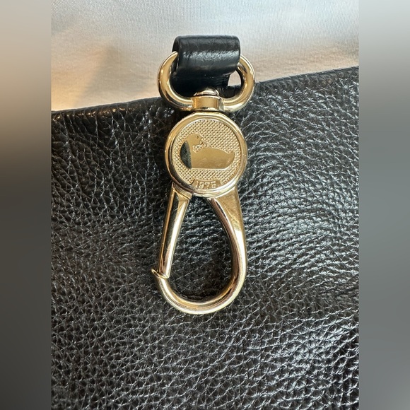 Dooney & Bourke Logo Lock Large Shoulder/Hobo Bag - Black Pebble Leather - Picture 11 of 16